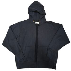 Les Tien Navy Blue Hoodie Medium NWOT No Zipper Installed